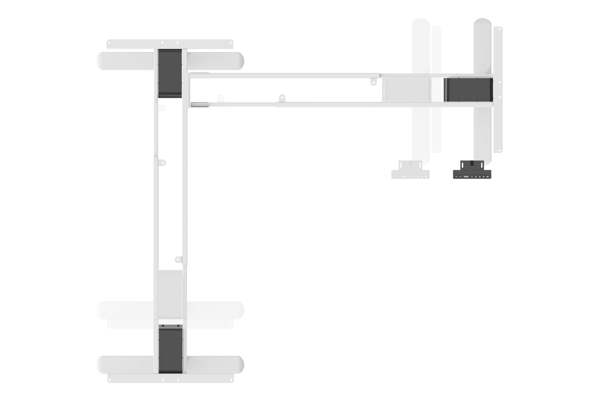 Digitus Stehtisch – 72–120 cm – Weiss – Höhenverstellbar