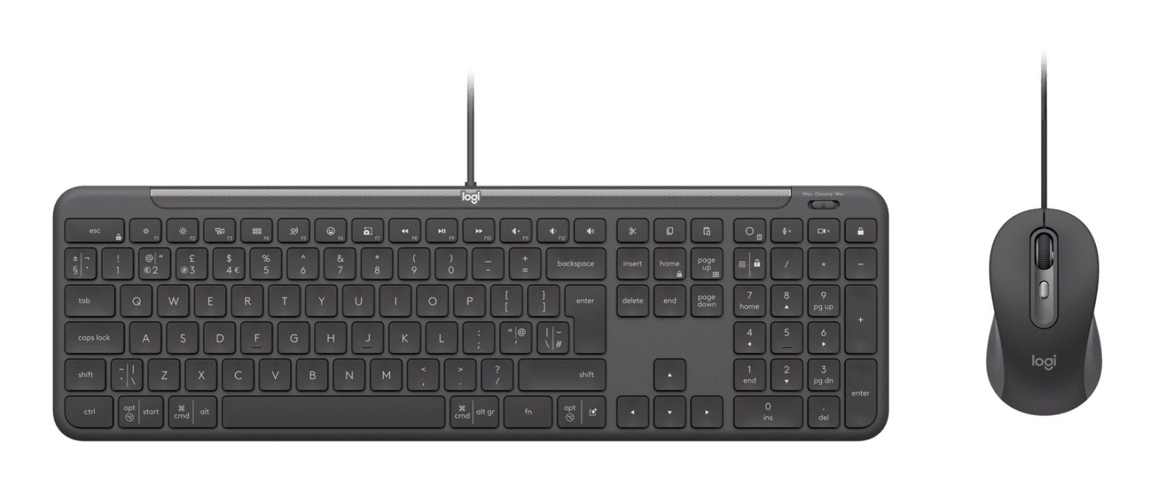 Logitech MK620 for Business – Tastatur- und Maus-Set – Kabelgebunden, USB-C – QWERTY (UK-INT) – Graphit