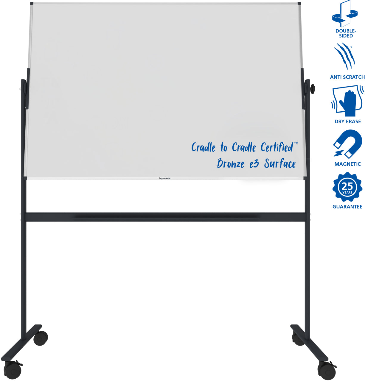 Legamaster UNITE PLUS Mobiles Whiteboard – Emaille, magnetisch, drehbar – 199,7 × 99,7 cm