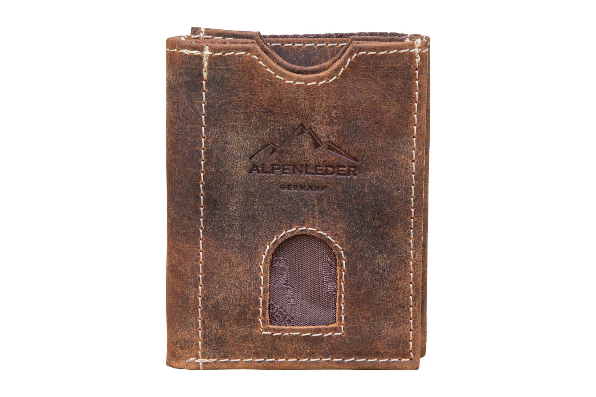 Alpenleder Brieftasche Pocket – 60 × 105 × 15 mm – Old Havanna – Leder