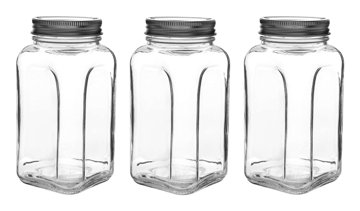Hermia Vorratsdose 820 ml, Glas, transparent, 3 Stk.