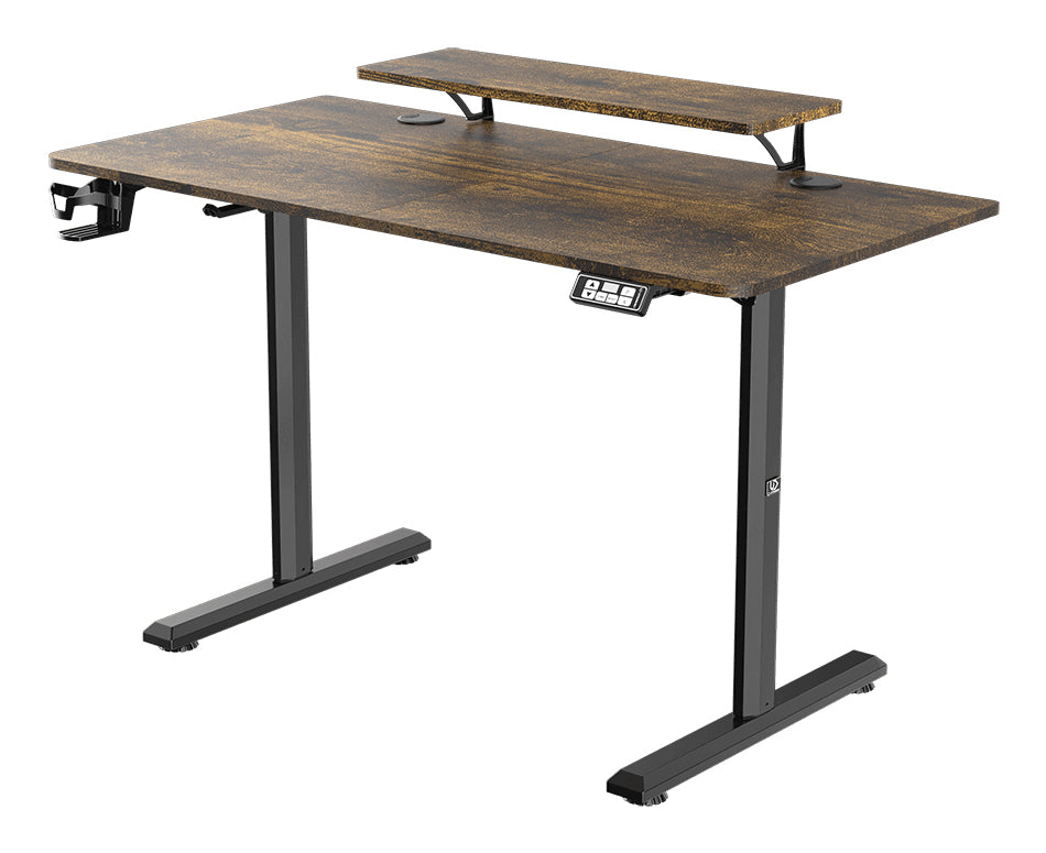 Ultradesk Higlander Gaming-Tisch – 120 × 60,5 cm, höhenverstellbar, braun, Stahl