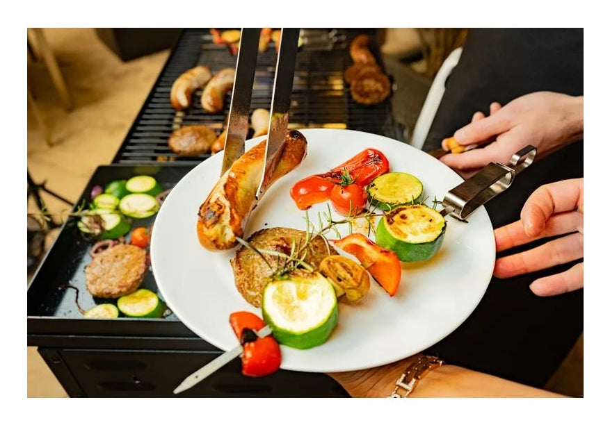 Blaser + Trösch Gastrogrill Companion Pro – 90 × 48 cm Grillfläche, 4 Brenner, 14,04 kW – Schwarz/Silber