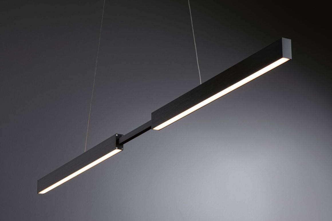 Paulmann Pendelleuchte Aptare – 180 × 90–150 cm, 1800 lm, 45 W, 2700 K, dimmbar, für ZigBee 3.0, schwarz