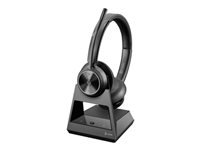 Poly Savi 7320 Office-Headset – On-Ear, Stereo, DECT, mit Basisstation, Schwarz