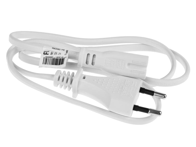 Furber. Netzkabel – T26–IEC C7, 1 m, 2,5 A, weiss
