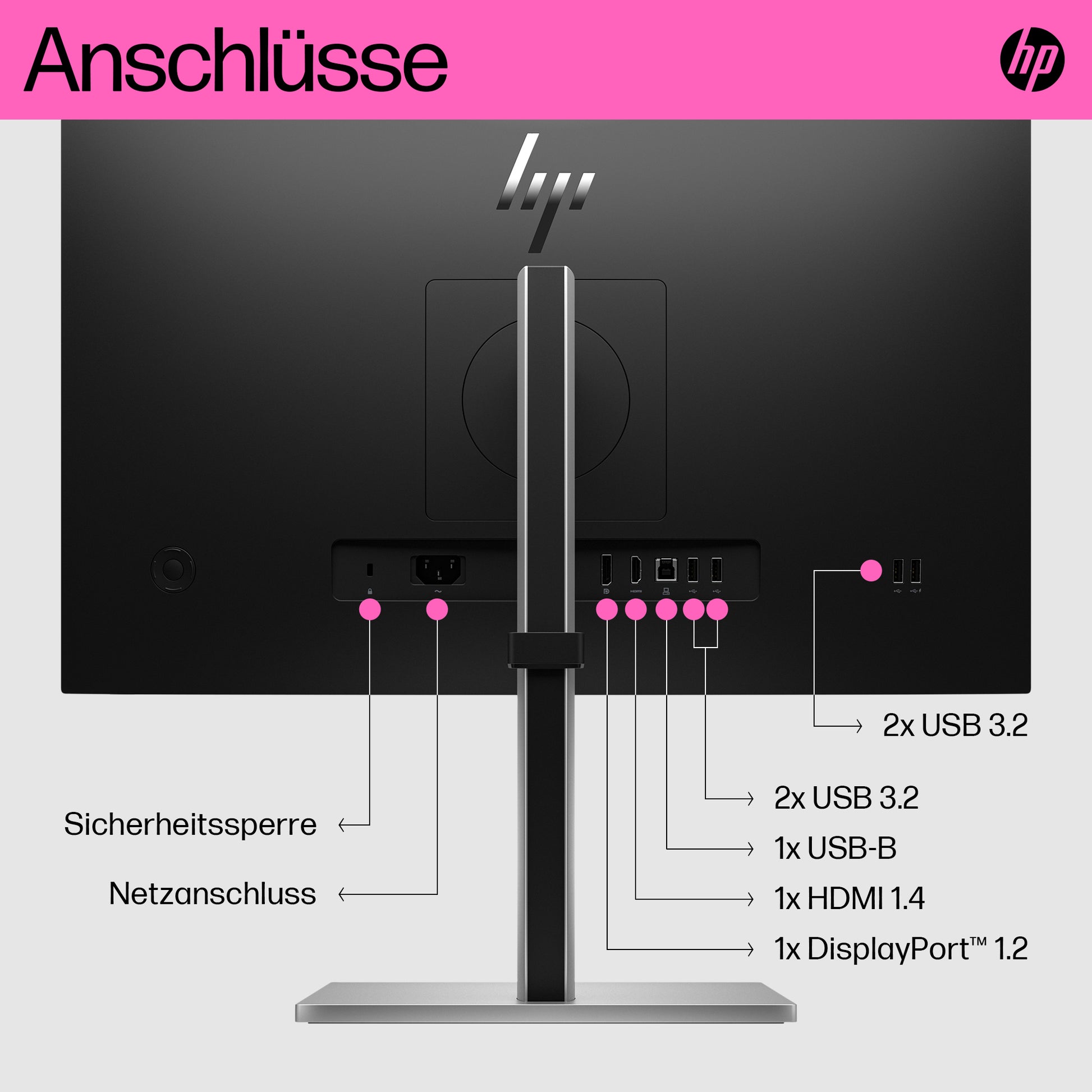 HP E24t G5 – Monitor, 23,8", 1920 × 1080 (Full HD), Touch, Schwarz