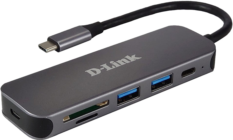 D-Link DUB-2325/E USB-Hub – USB-C, 2× USB-A, SD/microSD, für Windows/Mac