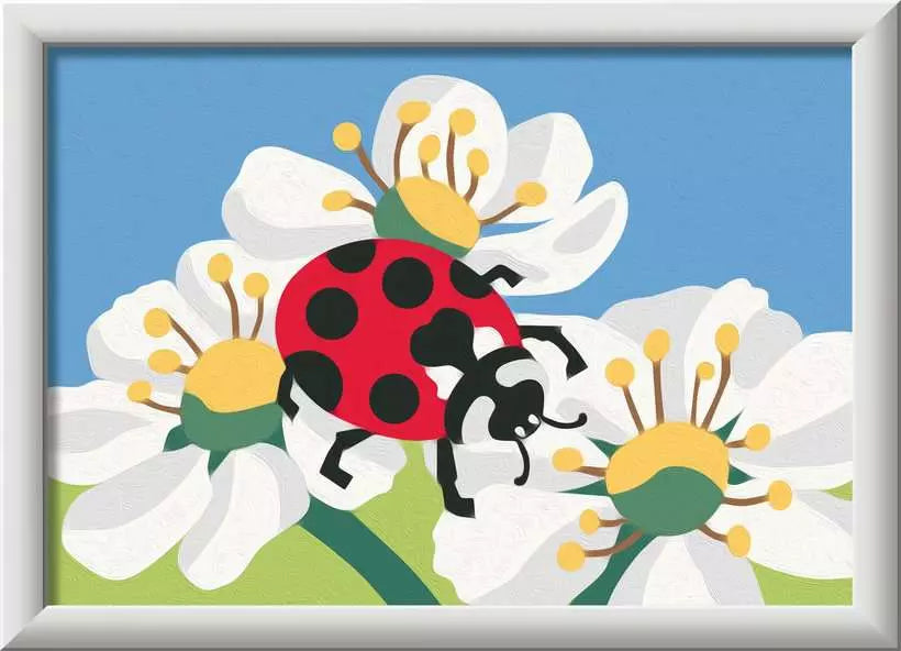 Ravensburger CreArt – Malen-nach-Zahlen-Set – Marienkäfer mit Blumen – ab 7 Jahren