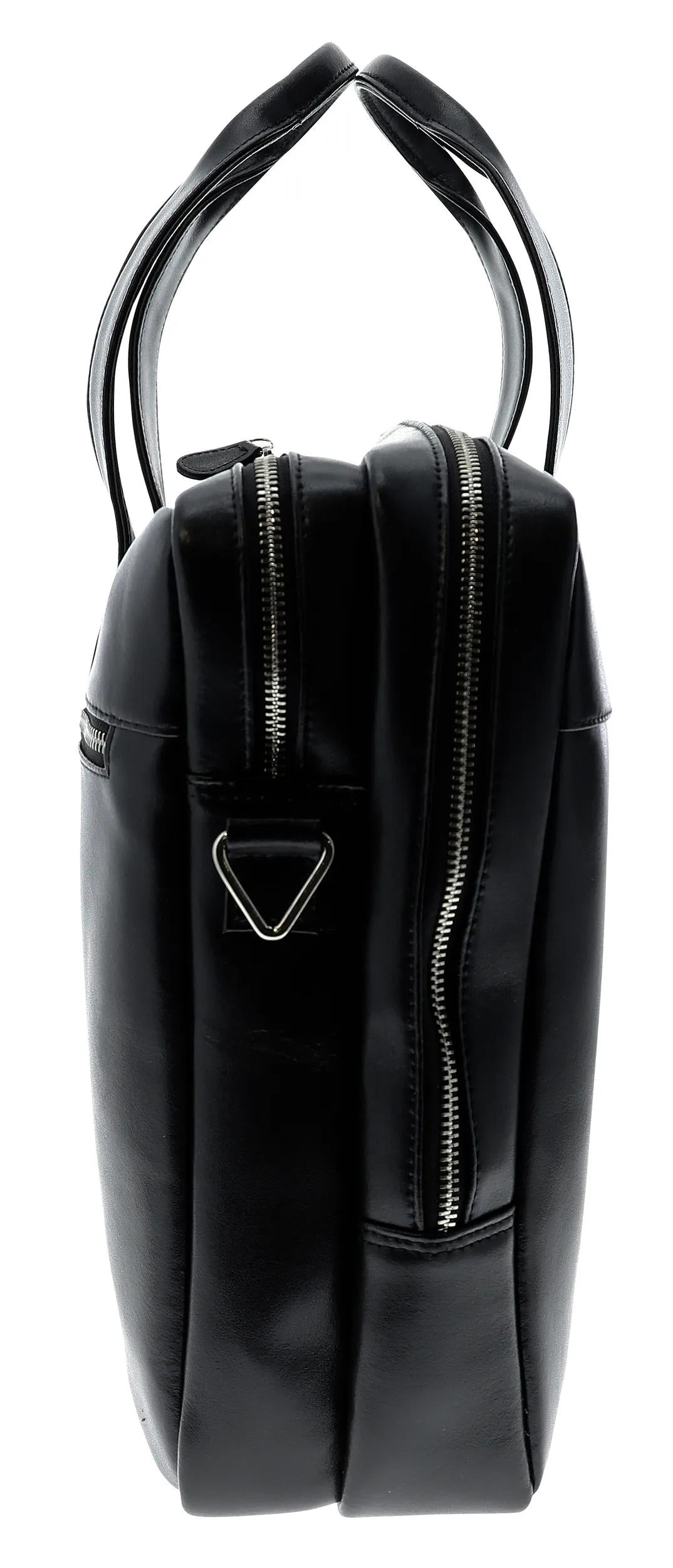 Exacompta Notebook-Tasche für Notebooks bis 15,6" – Leder, wasserabweisend – Schwarz