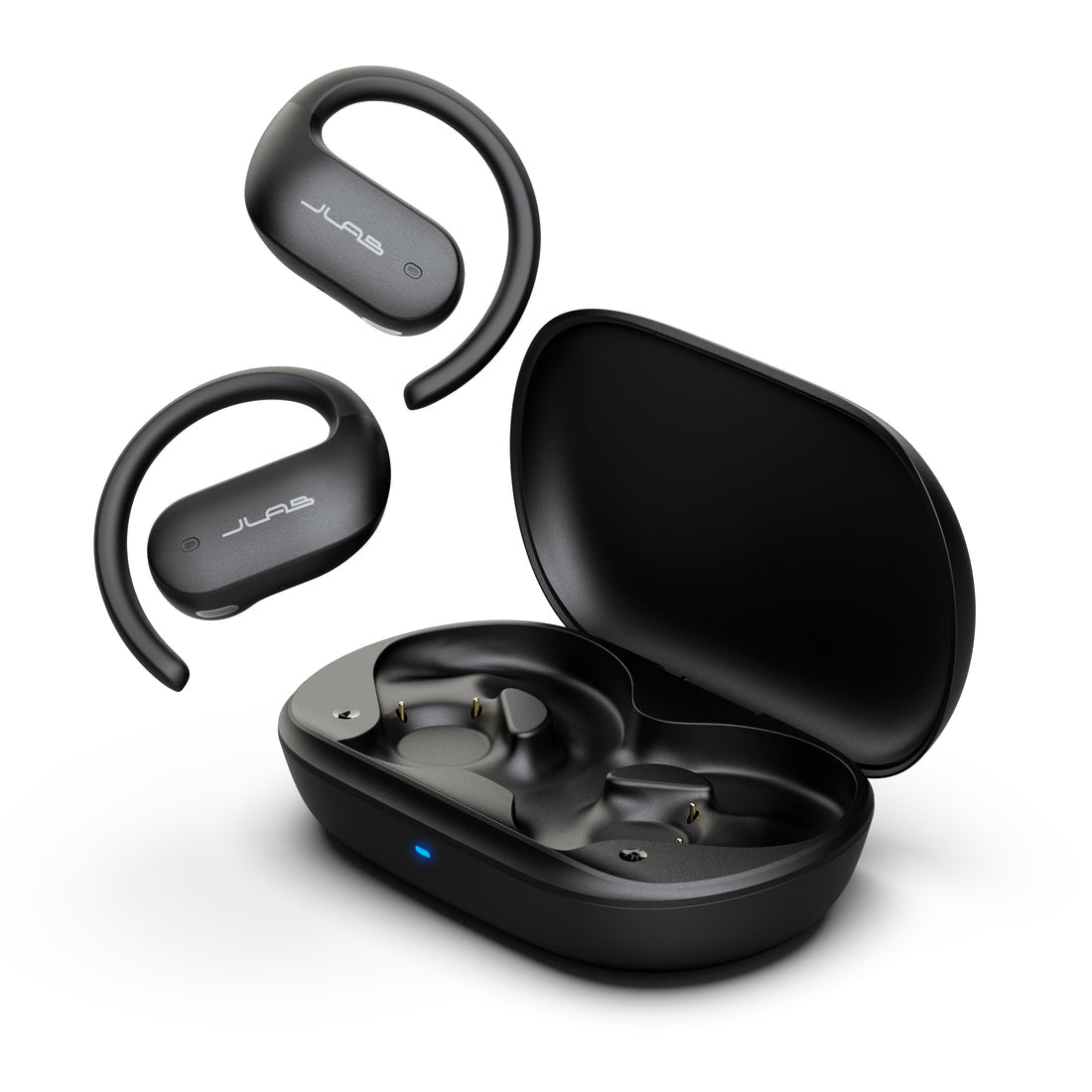 JLab JBuds Open Sport 2 – True Wireless In-Ear Kopfhörer, Ohrbügel – Bluetooth, IP55 – Schwarz – bis 26 h