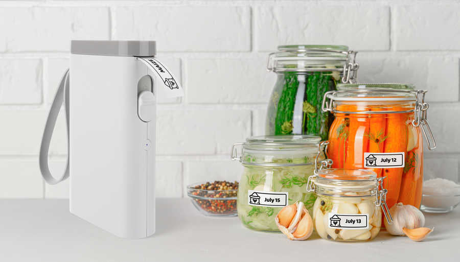 Peach PE110 – Beschriftungsgerät, Etiketten bis 14 mm, 203×203 dpi, 60 mm/s, USB/Bluetooth, Autoabschneider