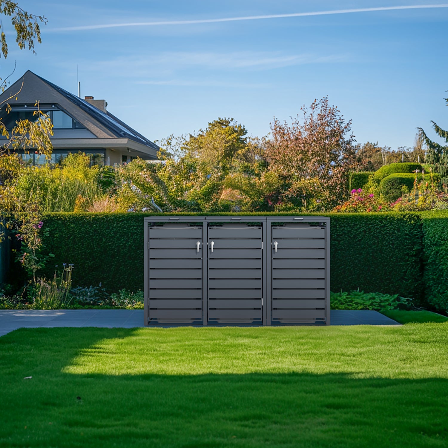 Phoenix Safe Co. Müllcontainer (Aussencontainer) GB3320AAK – 200 × 80 × 116 cm – Anthrazit – Soft-Close