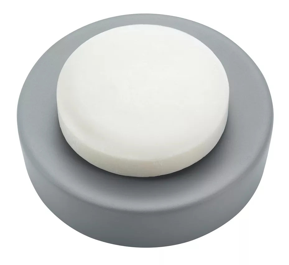 Diaqua Seifenschale Zylo – Keramik/Metall, Ø11,5×3 cm, Grau (rund)