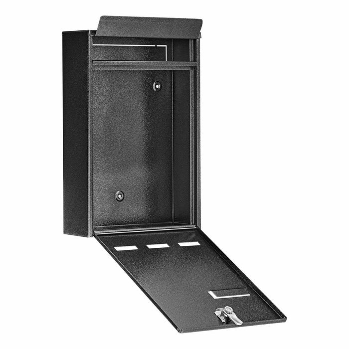 BURG-WÄCHTER Briefkasten Pocket 5871 E – schwarz, Stahl, 21,5 × 31,5 × 7,5 cm, verschliessbar