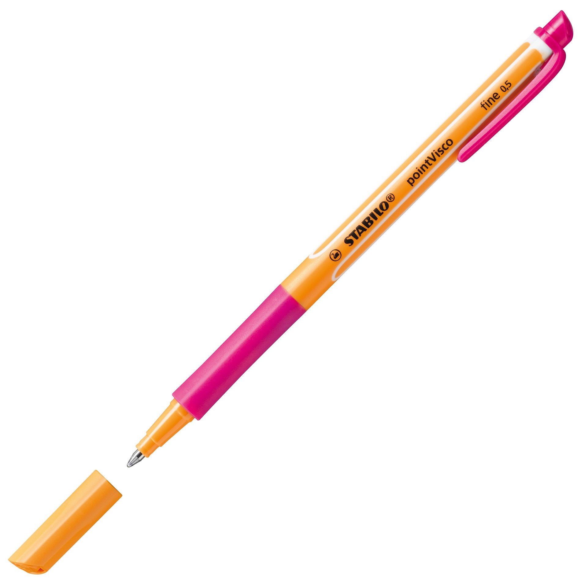 STABILO pointVisco 1099/56 – Tintenroller, 0,5 mm, pink, mit Kappe, Kunststoff, sortiert