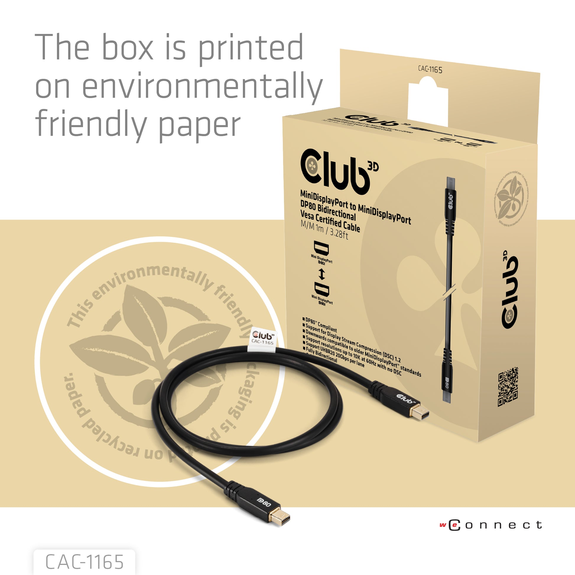 CLUB3D Club 3D Mini-DisplayPort Kabel DP 2.1 8K 60 Hz – 1 m