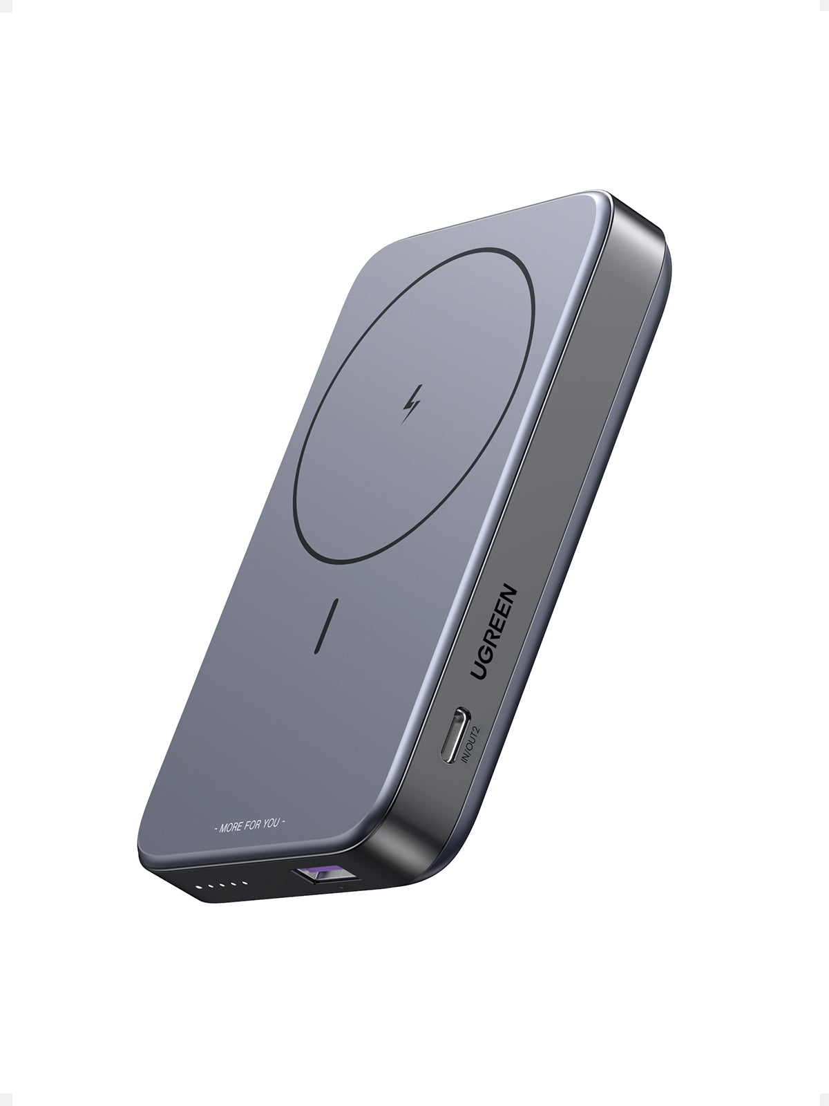Ugreen MagSafe Powerbank 10'000 mAh – 20 W PD, Wireless 15 W, 1× USB-C, 1× USB-A, Spacegrau, für iPhone 12–15