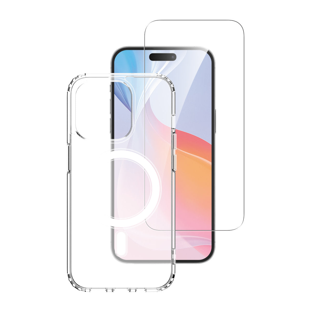 4smarts Backcover – für Apple iPhone 16 Pro, MagSafe, Gehärtetes Glas, Transparent, Displayschutz