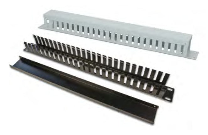 Wirewin Kabelführungspanel 1HE – Stahl, Schwarz, Abgedeckt, 1er-Pack, für 19" Rack