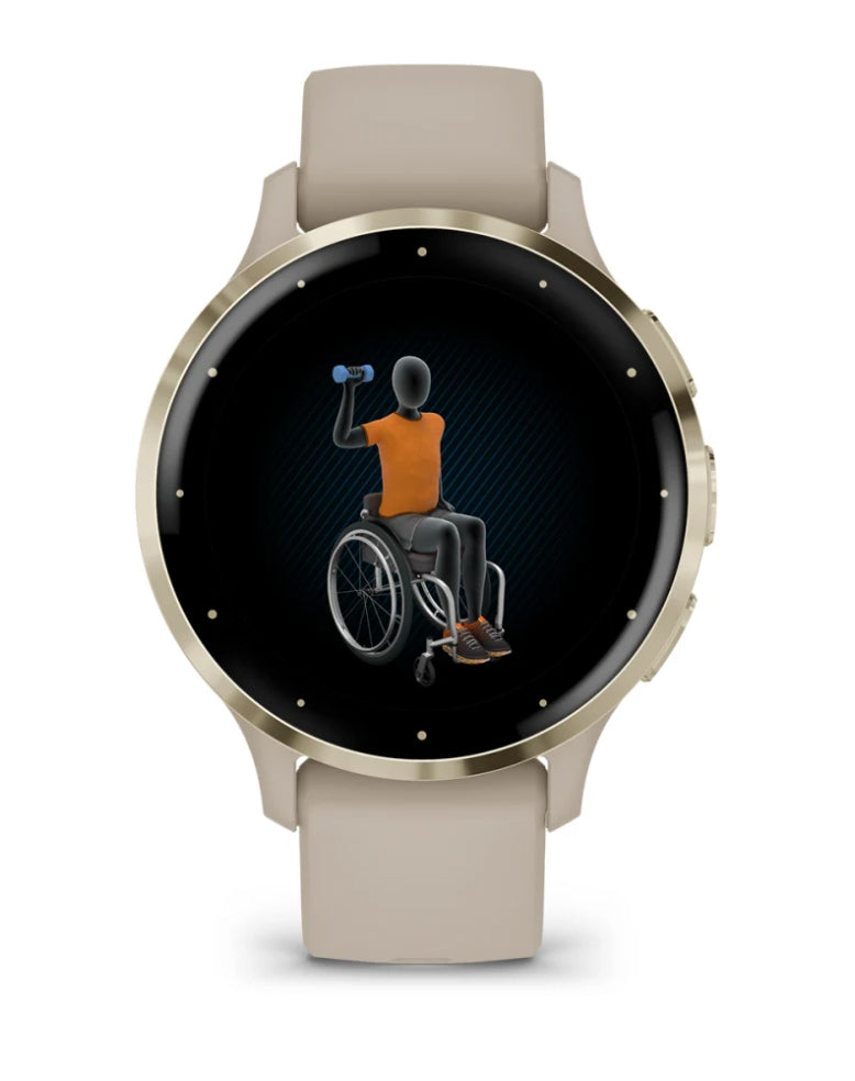 Garmin Venu 3S – Smartwatch – 41 mm, 1,2", GPS, WLAN, AMOLED, Gorilla Glass, 5 ATM, French Gray/Softgold