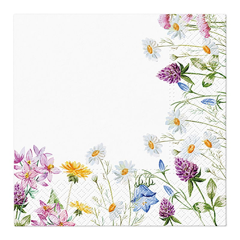 G. Wurm Servietten Blumenwiese – 33 × 33 cm, 3-lagig – 20 Stück