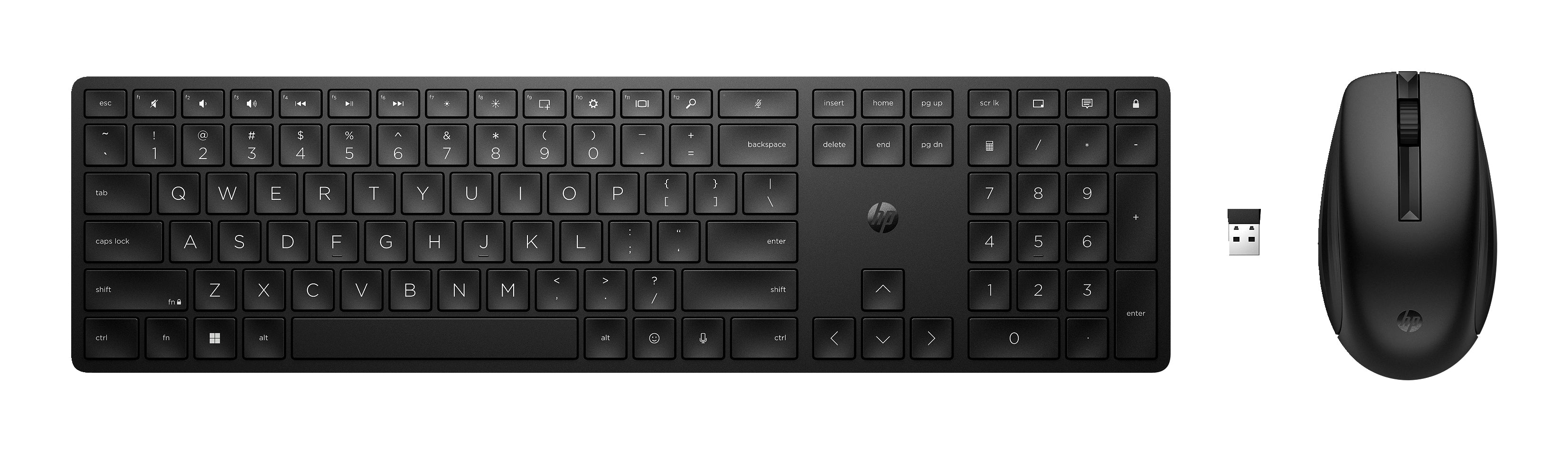 HP 655 – Tastatur-Maus-Set – Mechanisch – 2,4 GHz USB-A (Empfänger) – QWERTY (US-INT) – Schwarz
