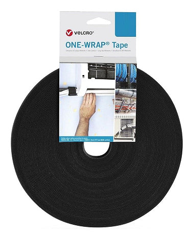 Velcro Klett-Kabelbinder – 10 mm × 25 m – Schwarz – Flammhemmend