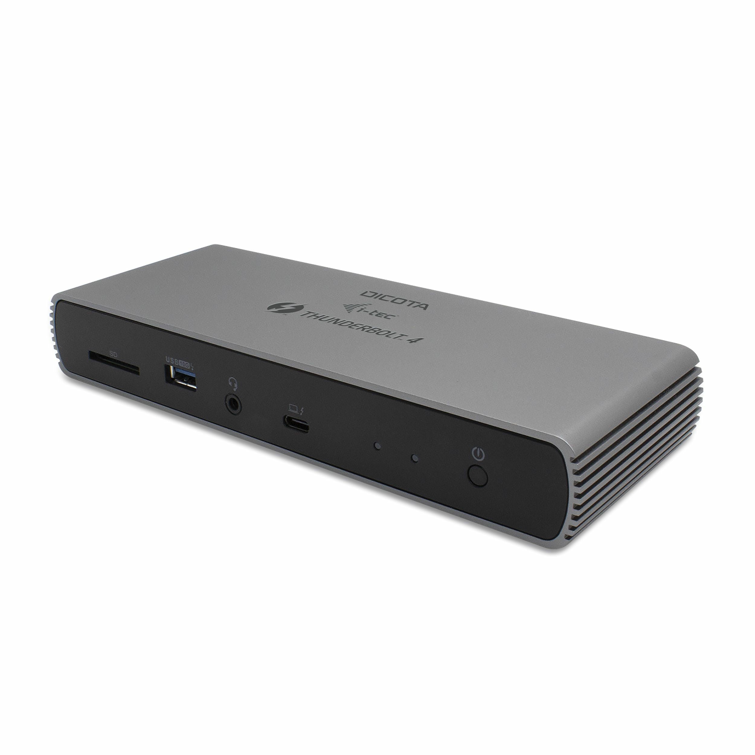 DICOTA D32006-CH Dockingstation – Thunderbolt 4, 4× USB-A, 96 W PD, 2,5GbE, SD, 3,5 mm Audio
