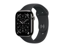 Apple Watch S11 – Smartwatch – 46 mm, LTE, OLED, 50 m, Slate Titanium, Schwarz, M/L, Sportarmband
