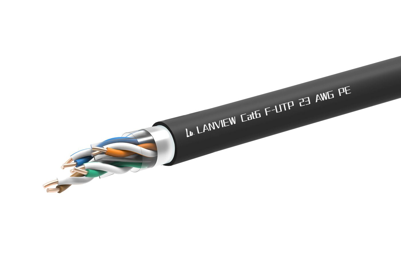 Lanview Cat6 F-UTP Netzwerkkabel – 305 m, schwarz