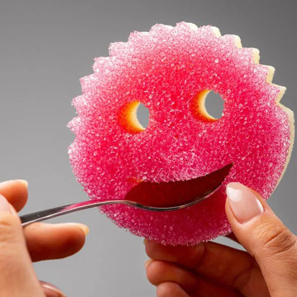 Scrub Daddy Spülschwamm Scrub Mommy – Schaumstoff, rund, für Küche, Ø 10,5 × 15,5 cm, pink, 1 Stk.