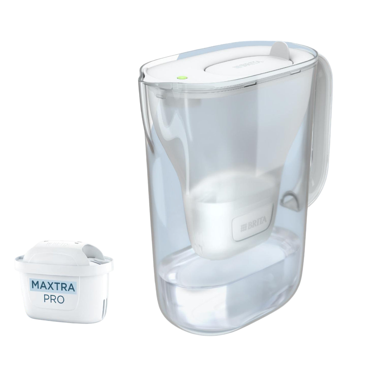 BRITA Style Essential – Wasserfilter-Kanne 2,4 l, Filterwechselanzeige, Kunststoff, Weiss
