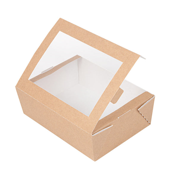 Garcia de Pou Weita Take-away-Box, Papier/Karton – 1000 ml 170 × 120 × 55 mm, braun/weiss – FSC – 50 Stk.