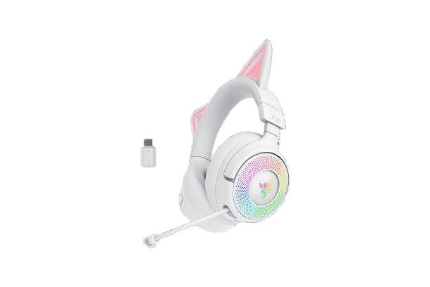 Razer Kraken Kitty V3 Pro – Gaming-Headset – Bluetooth, Surround-Sound, Mikrofon – Weiss – für PC/PS5/PS4