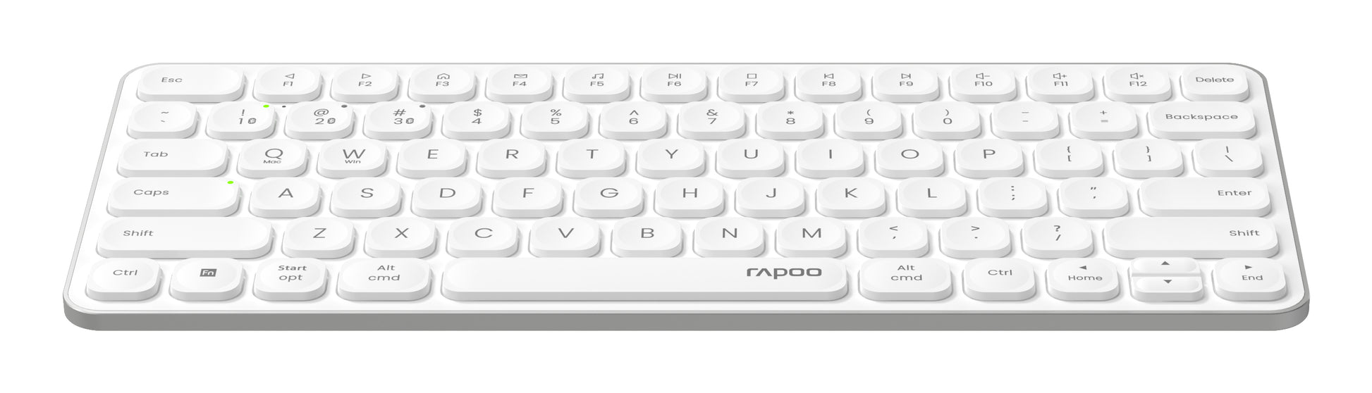 Rapoo E9610M – Tastatur, kabellos (Bluetooth/2,4 GHz), CH-Layout (DE-CH), aufladbar, weiss