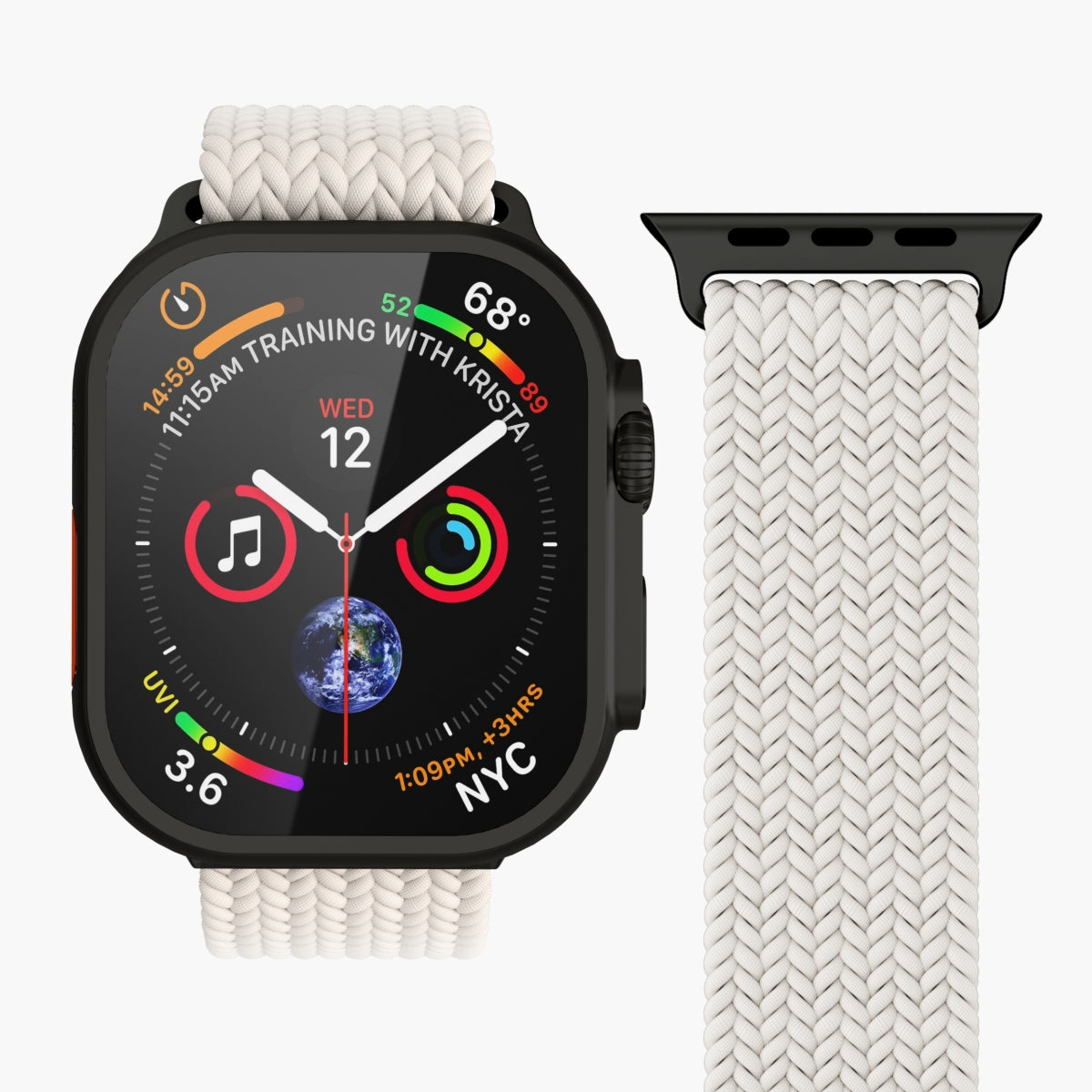 Vonmählen Woven Loop – Armband – für Apple Watch – Creme/Schwarz, One Size, Nylon