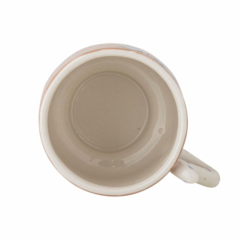 Bloomingville Missy Tasse – 0,33 l, Steinzeug, Braun, Weiss, Spülmaschinengeeignet, Mikrowellengeeignet
