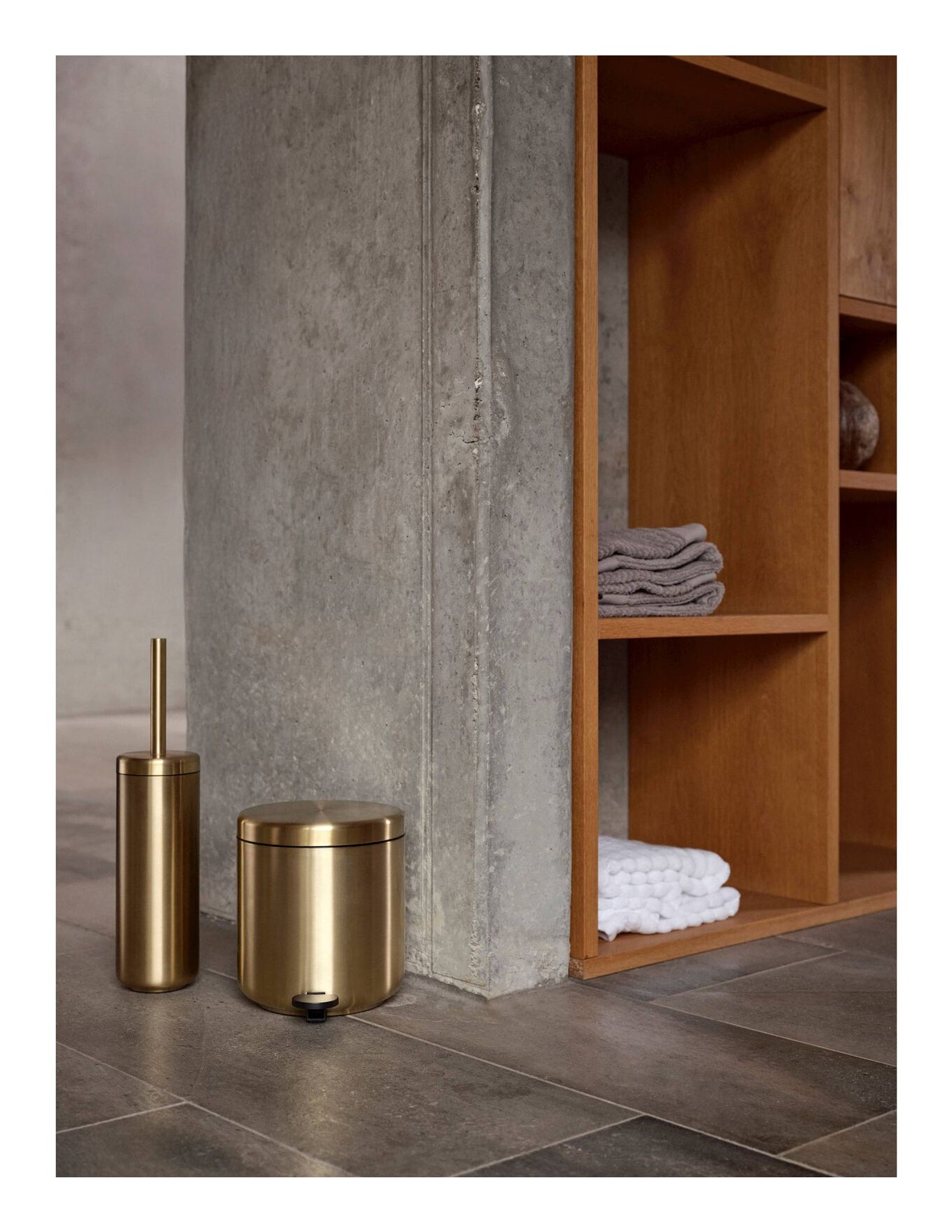 Zone Denmark Papierkorb – 4 l – Stahl, Gold – Ø 195 × H 220 mm