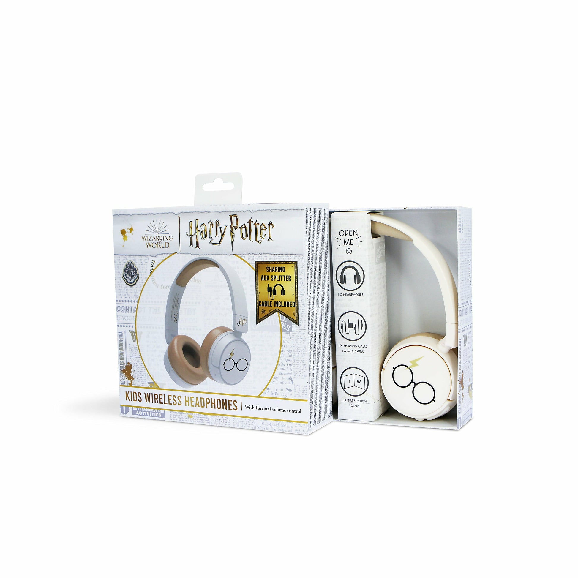 OTL Technologies Harry Potter Cream Kinderkopfhörer – On-Ear, Stereo, Kabel + BT, Rosa/Blau, BT 5.1