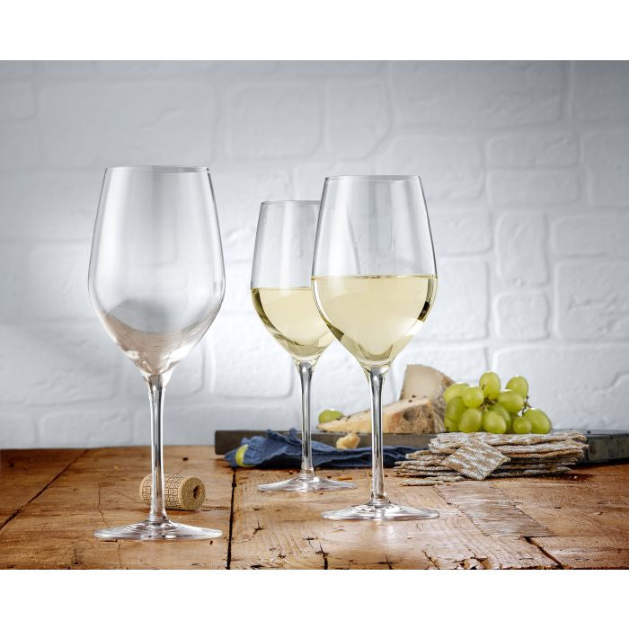WMF EasyPlus Weissweingläser – 6er Set, 390 ml, Glas, Transparent, spülmaschinenfest