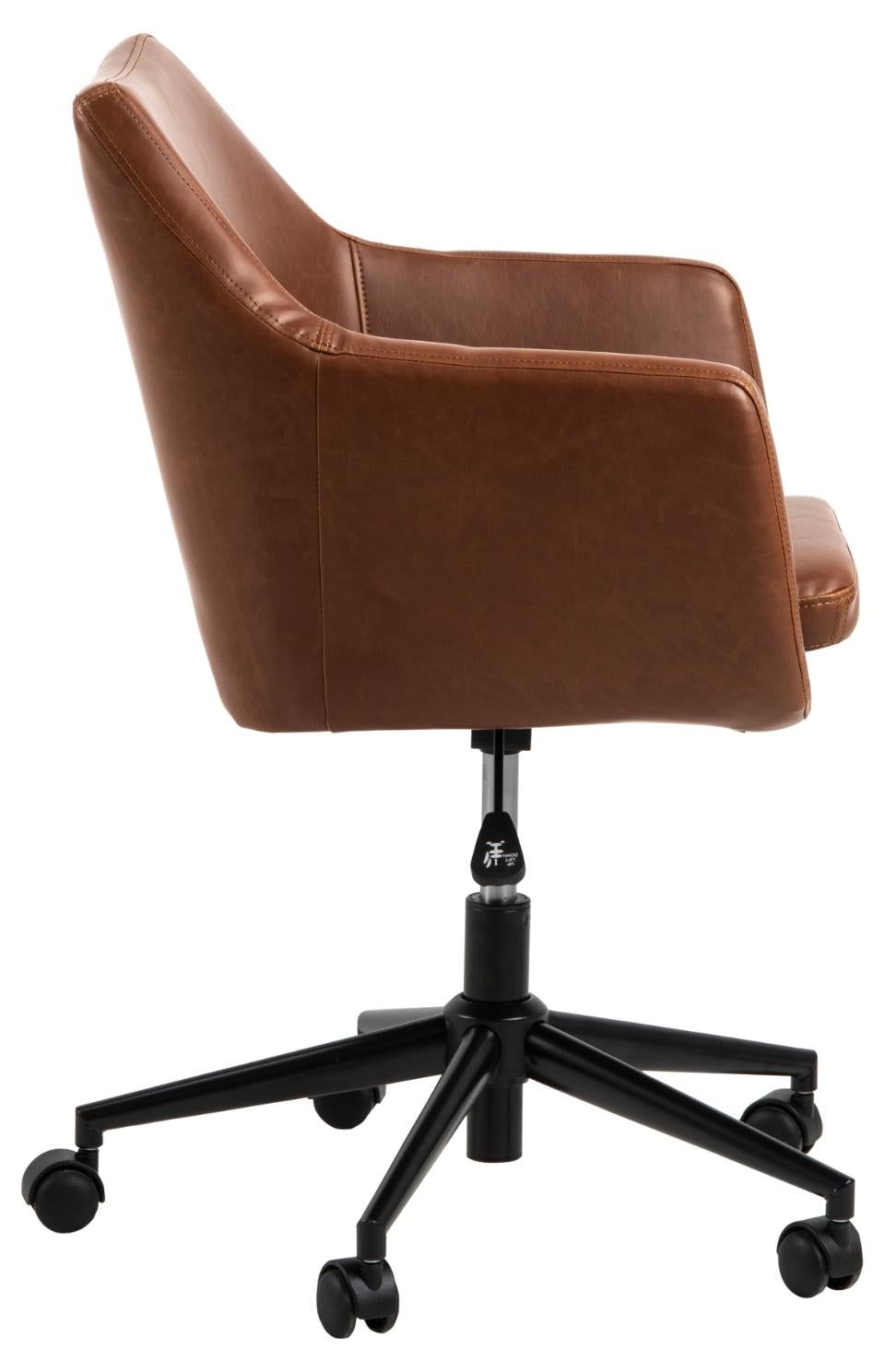 AC Design Nora Bürostuhl – Kunstleder – Braun, gepolsterte Armlehnen