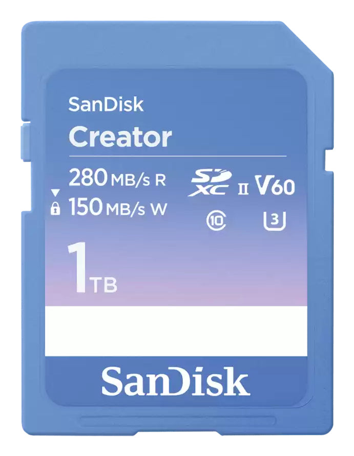 SanDisk Creator SDXC-Karte – V60 Video, 1 TB Kapazität
