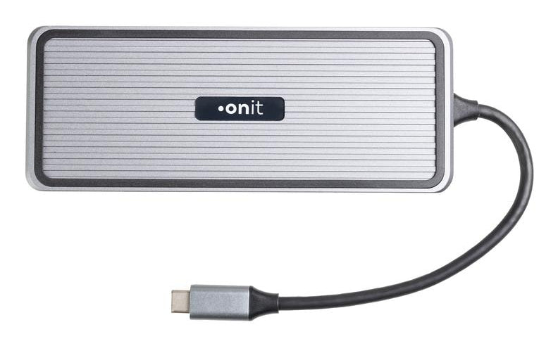 ONIT F01354 Dockingstation – USB-C, 2× DP, 1× HDMI, 4× USB-A, 3,5 mm, 100 W PD, GbE, für Windows/Mac/ChromeOS