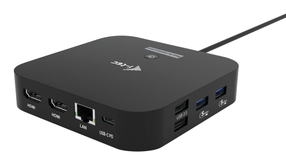 i-tec Dockingstation – USB-C, 2× HDMI, 4× USB-A, 100 W PD, GbE, 3,5 mm Audio, für Windows/Mac/ChromeOS