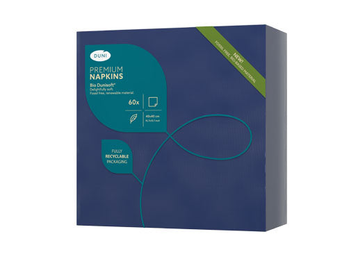Duni Servietten – dunkelblau – 40 × 40 cm, 1-lagig – 60 Stück