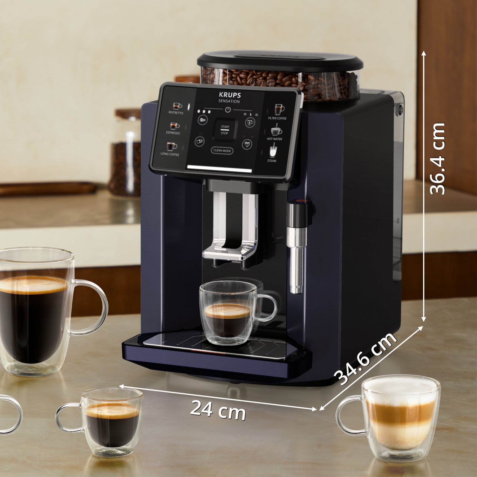 Krups EA910B Kaffeevollautomat – 1,7 l, 260 g, Schwarz