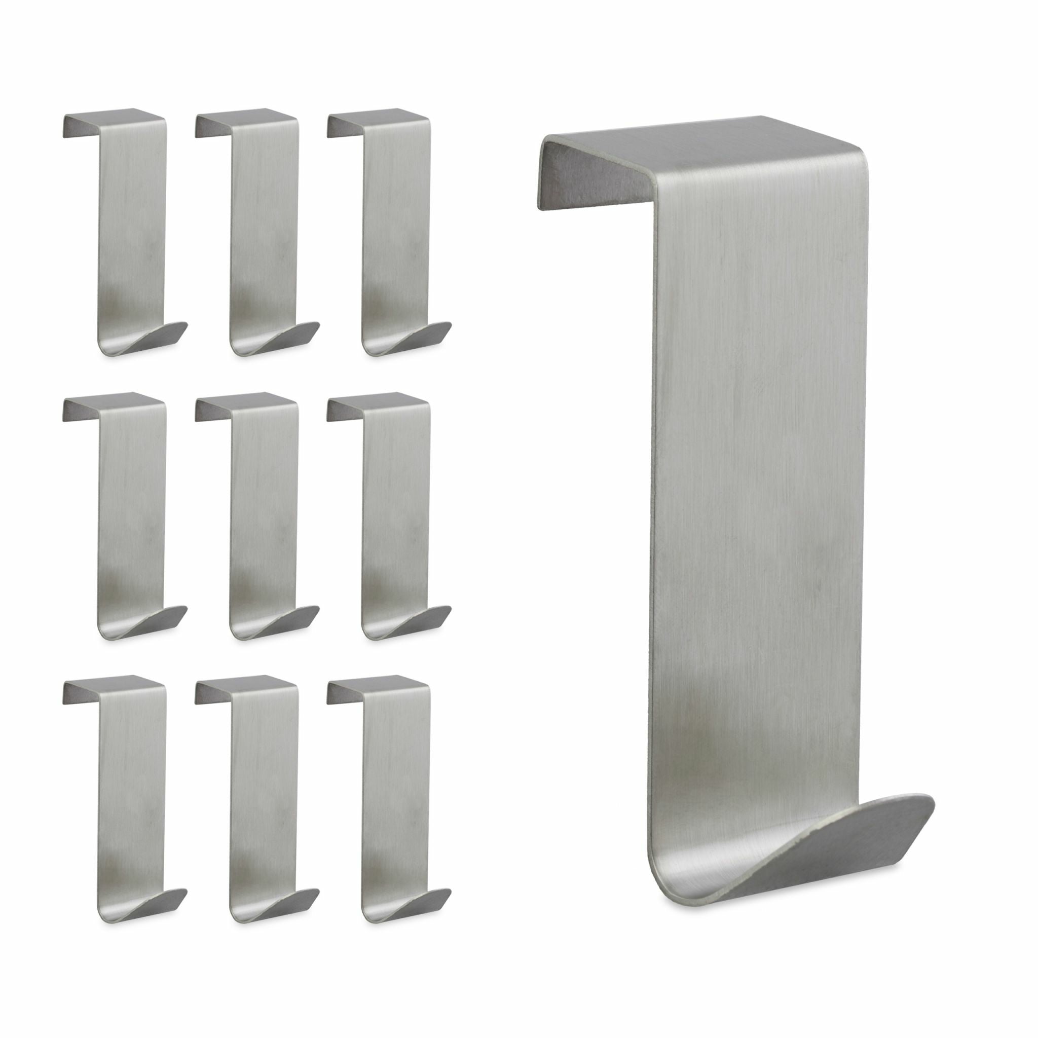 Relaxdays Haken – Edelstahl – Silber – 3 kg – 25 × 50 mm – 10 Stück
