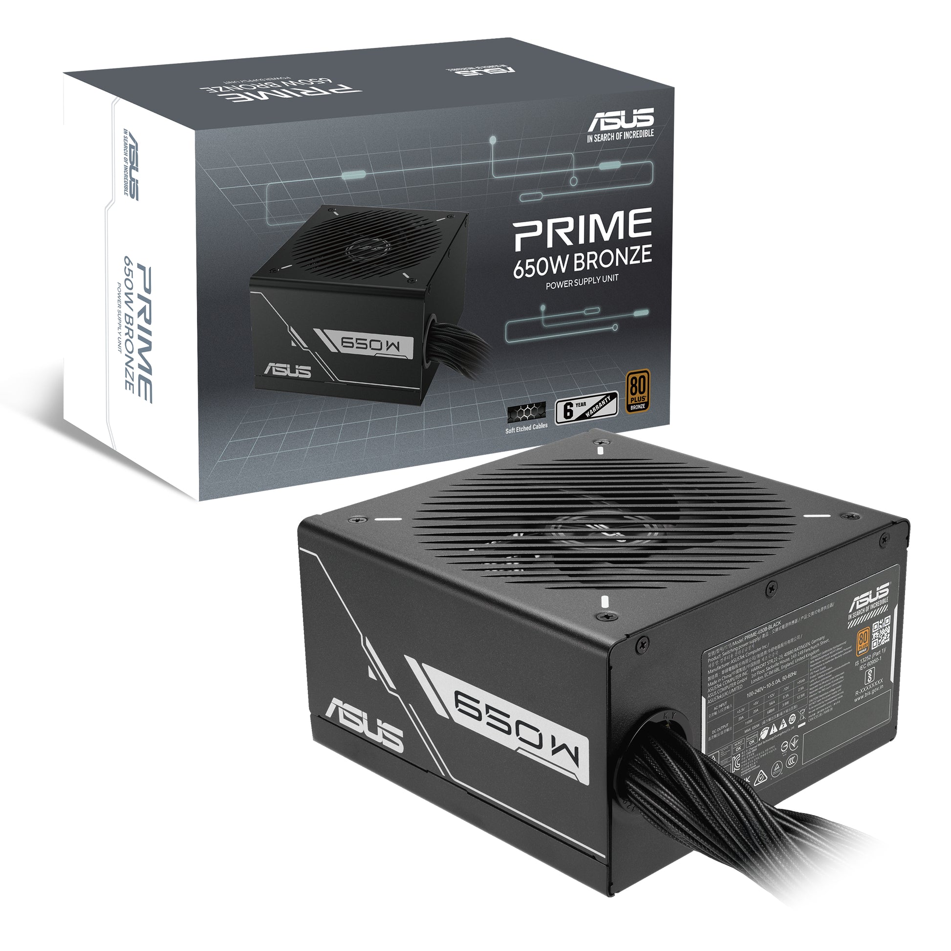 ASUS Prime 650B ATX-Netzteil 650 W 80 PLUS Bronze – vollständig modular, ATX