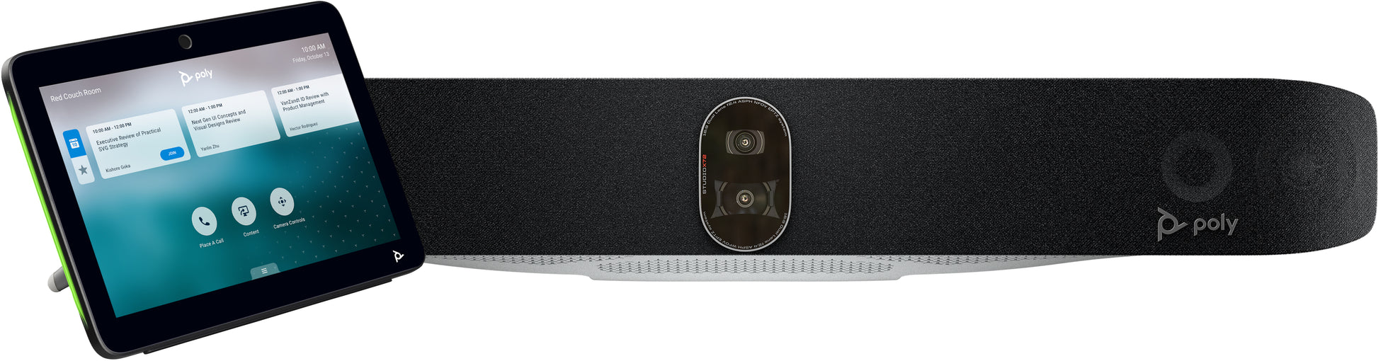 HP Poly Studio X72 – 4K Ultra HD Videokonferenzsystem, 7,3× Digitalzoom, mit TC10 Controller-Kit, Schwarz